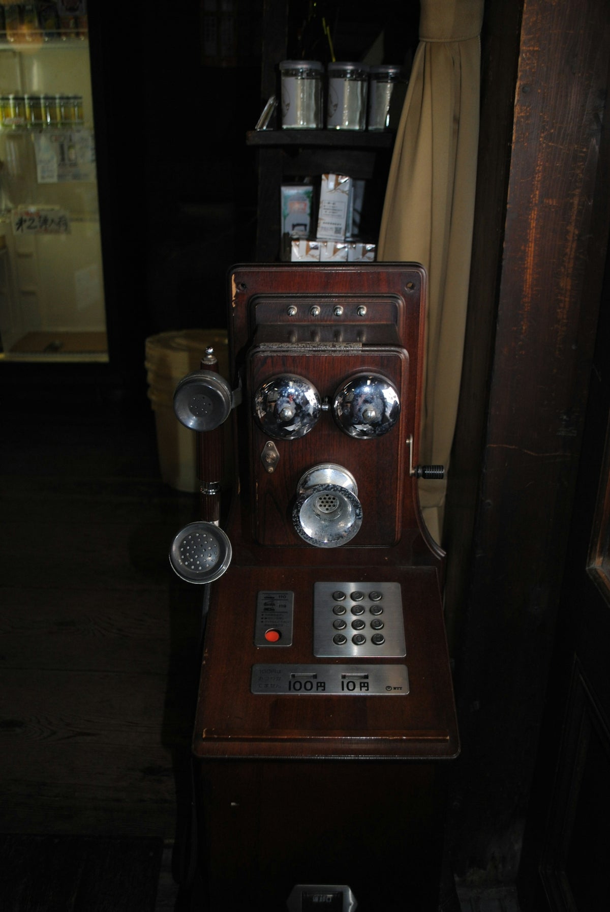a coffee machine sitting on top of a wooden table